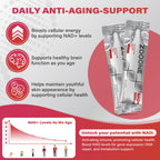 zooone NAD+ Liquid Packets 1000mg, NMN Supplement Alternative with Aging-Supportive Resveratrol, CoQ10, D-Ribose & PQQ for Cellular Energy, 30 On-The-Go Single Serve Packets