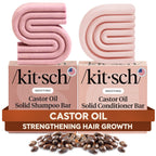 Buy now Kitsch Castor Oil Shampoo and Conditioner Set - Organic Castor Oil Hair Care for Dull & Dry Hair - Nourishing Bar Soap for Hair Growth - Free of Sulfate, Silicone, & Paraben - Made in USA - 2pcs at indiglob india