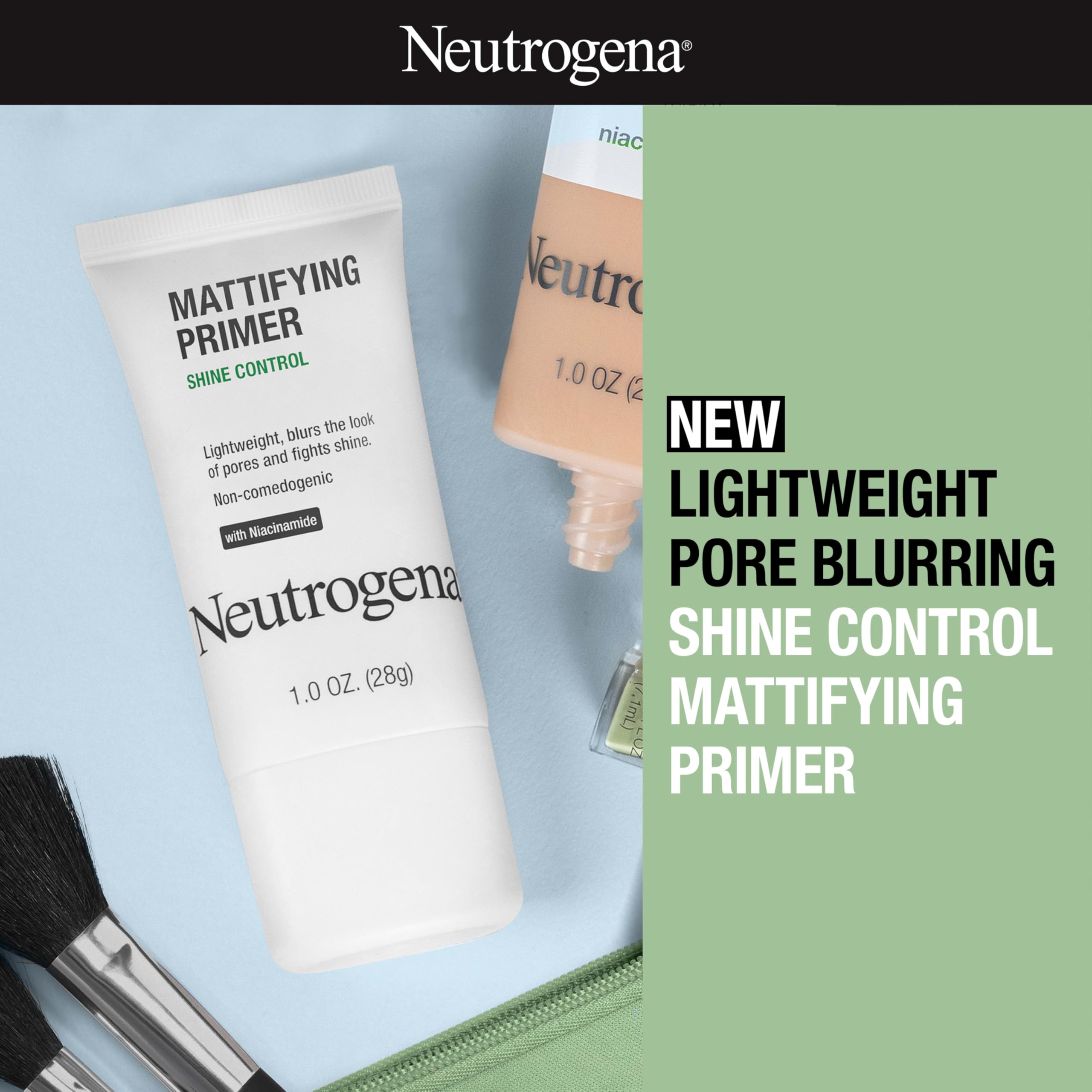 Buy now Neutrogena Mattifying Primer with Shine Control, Lightweight Pore Blurring Face Primer Blurs the Look of Pores & Helps Reduce Shine, Matte Primer with Niacinamide, 1 oz at indiglob india