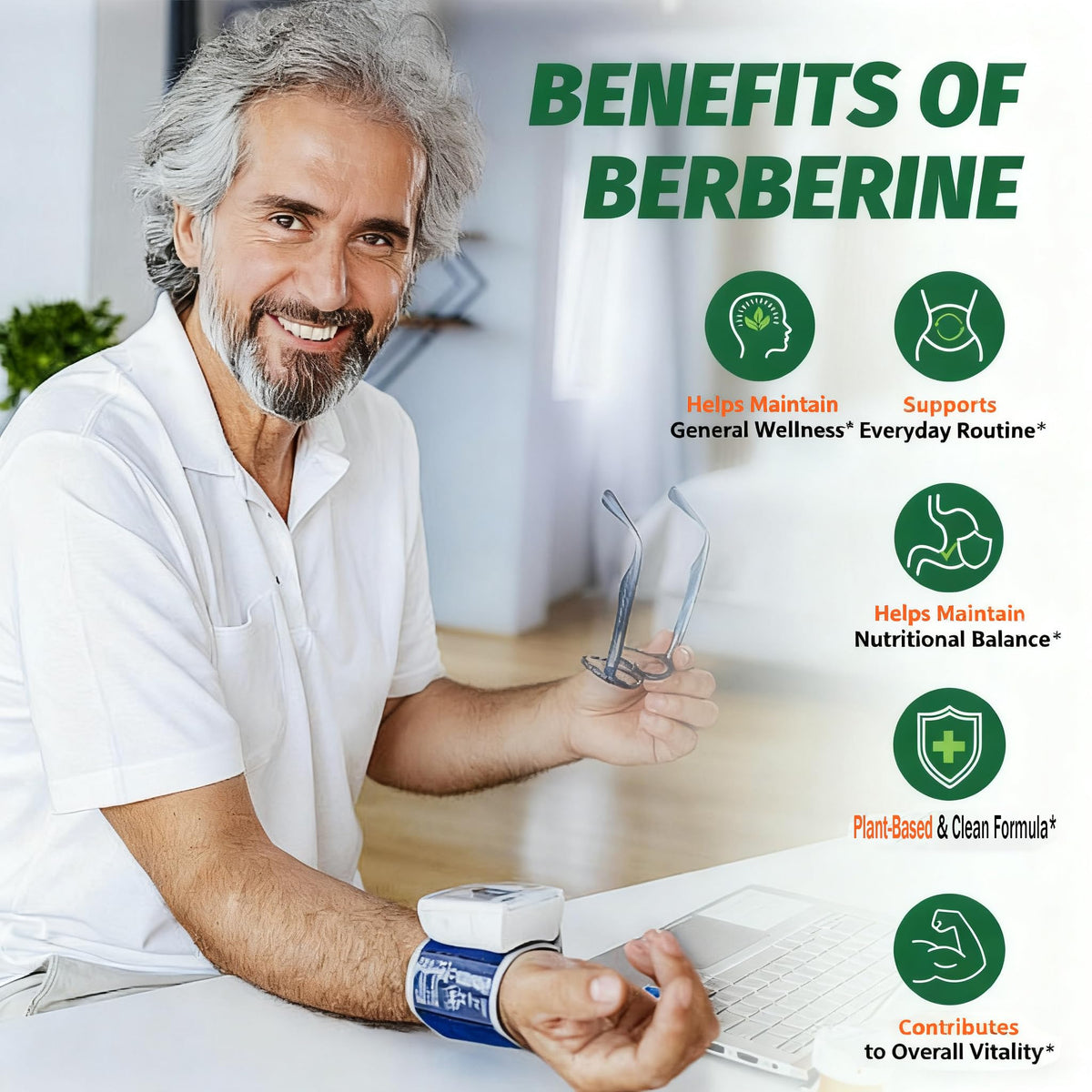 Berberine Supplement HCl 1500mg with Ceylon Cinnamon for Weight* Management