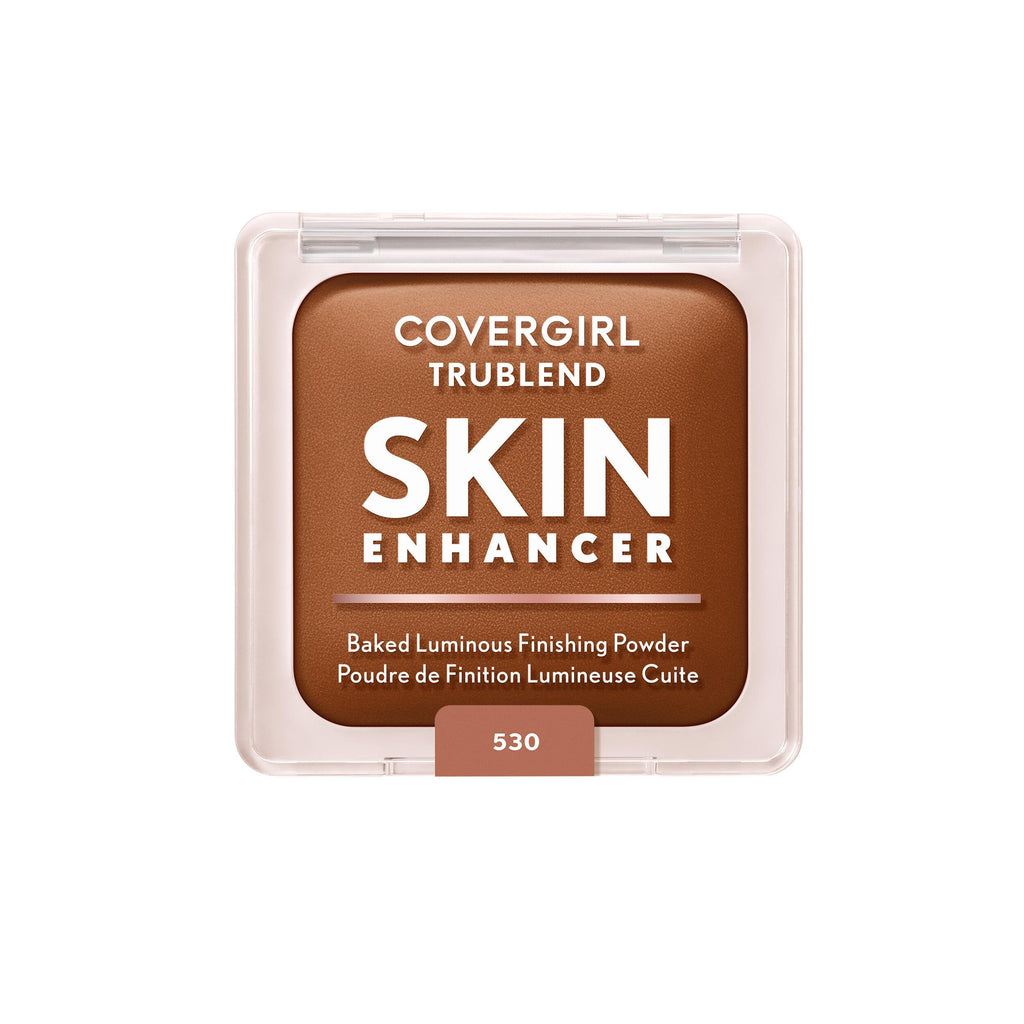 COVERGIRL TruBlend Skin Enhancer Baked Luminous Finishing Face Powder, with Hyaluronic Acid and White Rose Extract, Sheer & Buildable - 530 Cocoa Brownie