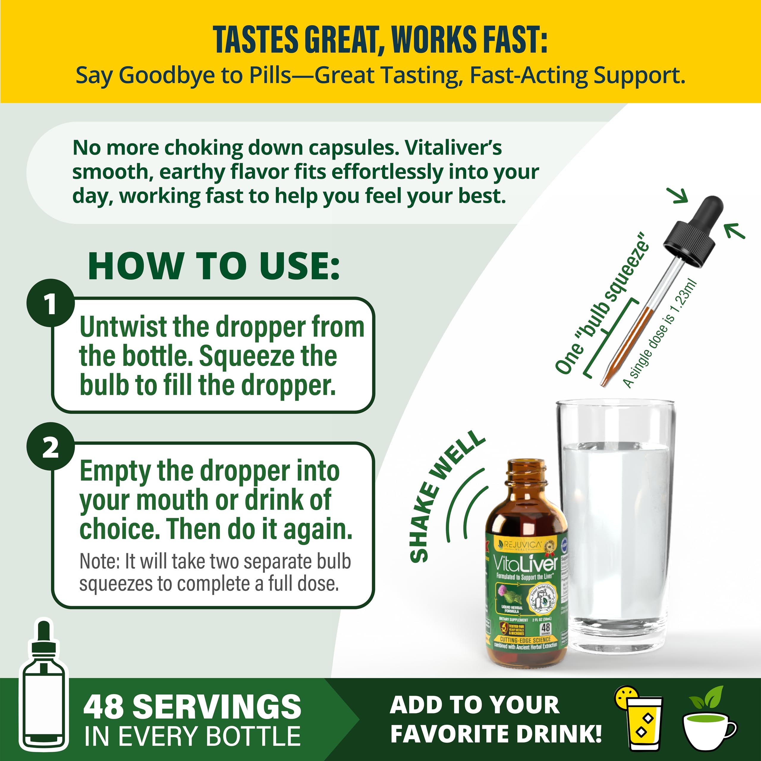 VitaLiver - Liver Health Supplement - Support Liver Cleanse & Detox - Liquid Delivery for Absorption - Milk Thistle, Artichoke, Chanca Piedra, Dandelion & More!