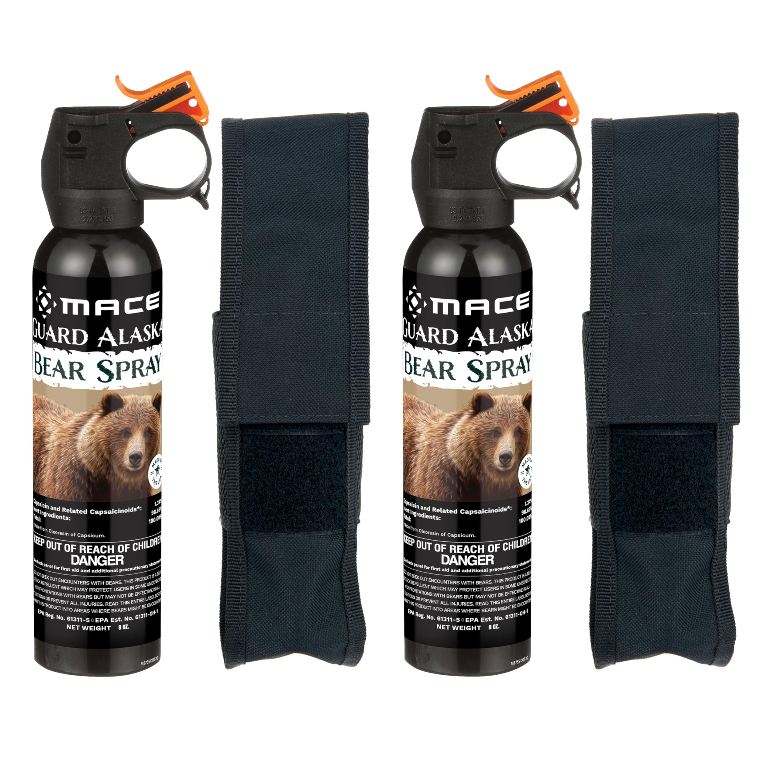 Buy now Mace Bear Spray - Guard Alaska Bear Deterrent Self Defense Spray with Heavy Duty Holster, 9 oz, EPA Registered, Up to 40 Feet Range, Personal Protection for Hiking, Camping, Hunting, & Outdoor Safety Bear Spray & Holster (2 Pack) at indiglob india