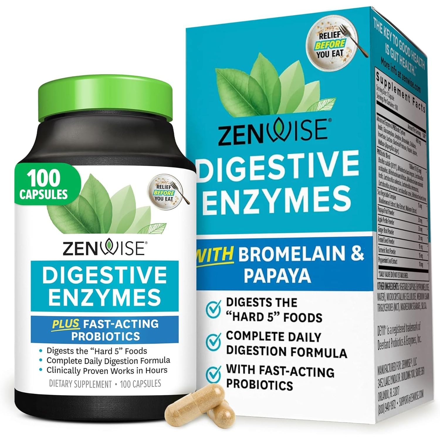 Buy now Zenwise Health Digestive Enzymes for Gut Health & Bloating Relief - Multi Enzymes Digestion Supplement with Probiotics, Bromelain & Papaya for Digestive Health Support - Men & Women - 180 Count 100 Count (Pack of 1) at indiglob india