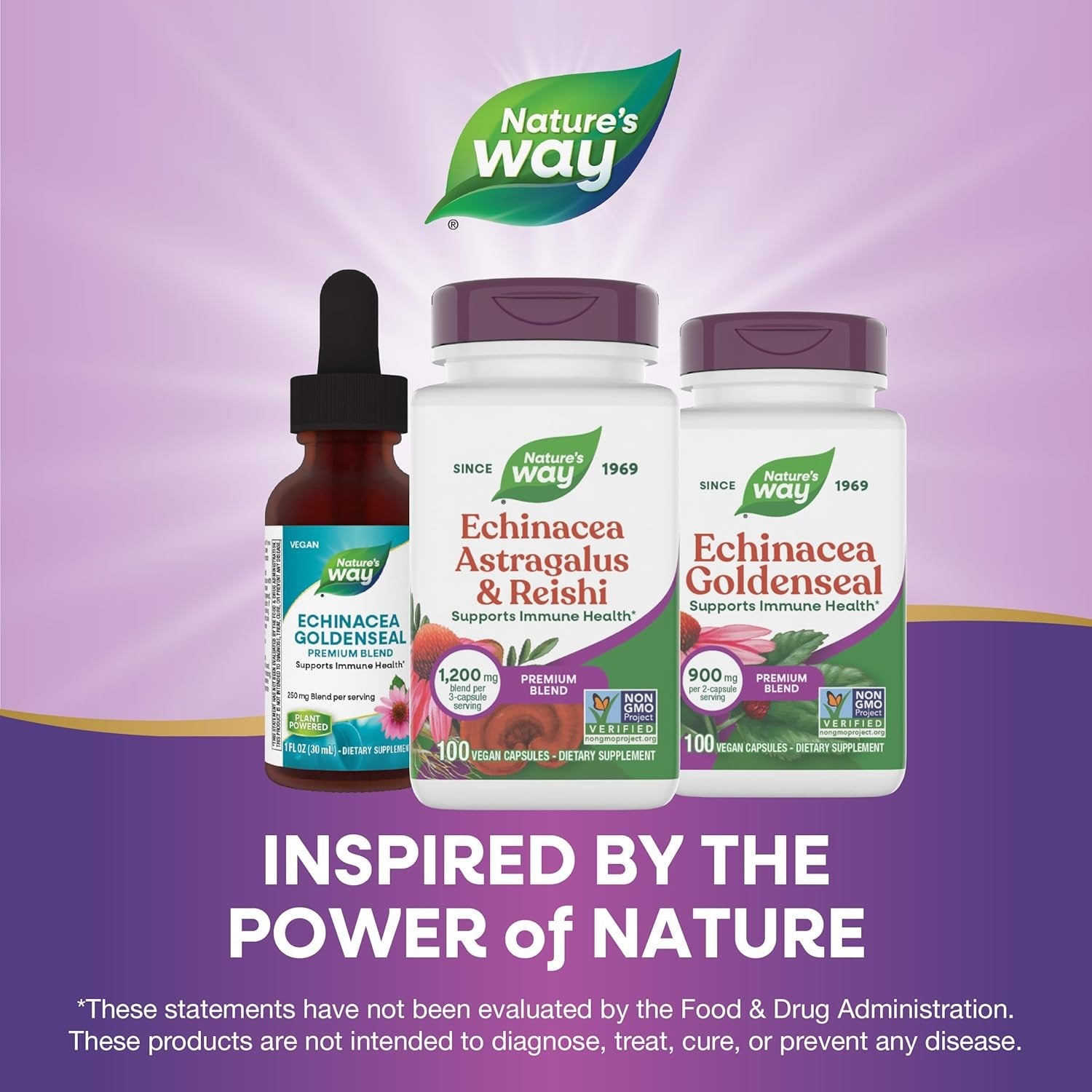 Buy now Nature's Way Echinacea Astragalus & Reishi, Immune Support*, 100 Capsules at indiglob india