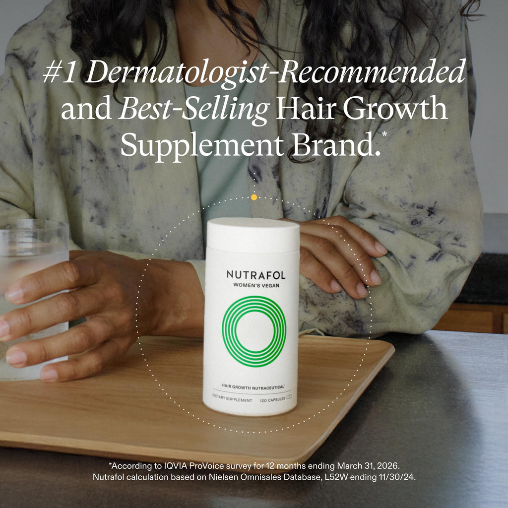 Nutrafol Women Hair Growth Supplements, Ages 18-44, Vegan, 1-Month Bottle | #1 Dermatologist-Recommended Hair Growth Supplement Brand, Clinically Tested for Visibly Thicker Hair and Scalp Coverage