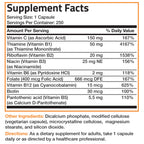 Bronson Vitamin B Complex with Vitamin C Vegetarian Capsules, 250 Count | Immune Health, Energy Support, Nervous System Support, Non-GMO, Soy-Free, Gluten-Free, Contains All B Vitamins