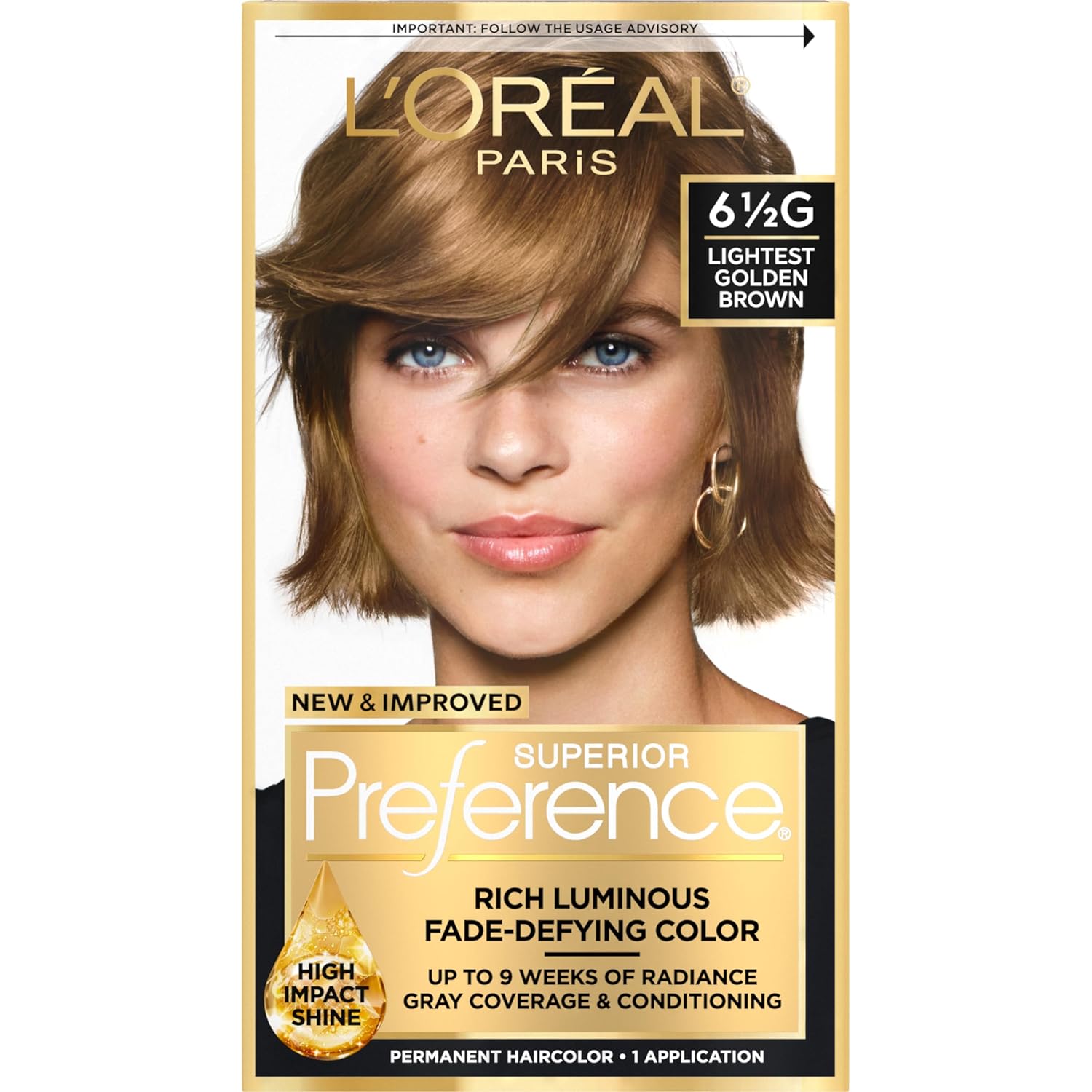 Buy now L'Oreal Paris Superior Preference Luminous Fade-Defying Permanent Hair Color, Hair Dye For Up to 9 Weeks of Radiance, Light Ash Blonde 9A, 1 Hair Dye Kit 6.5G Lightest Golden Brown 1 Count (Pack of 1) at indiglob india