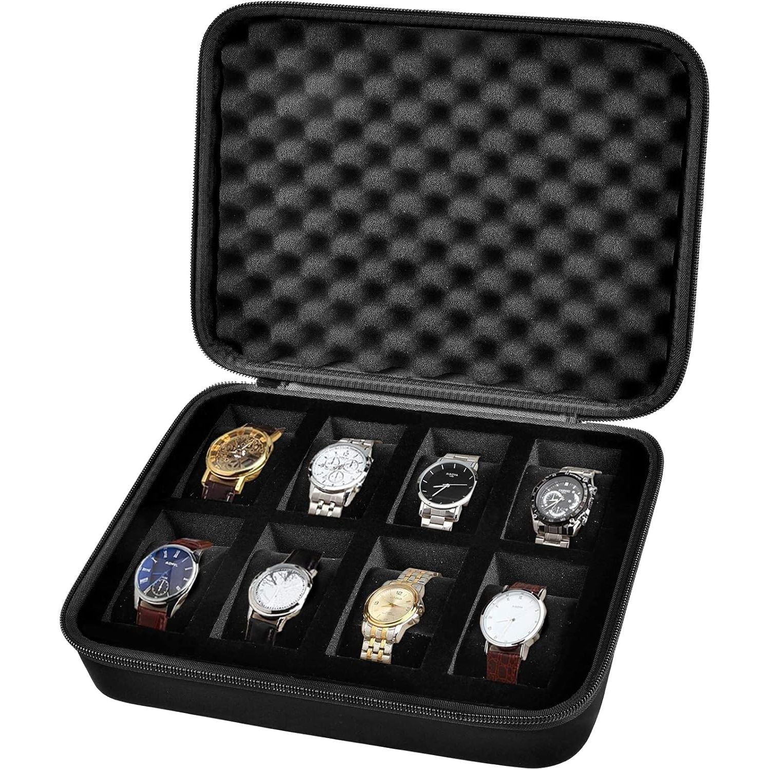 Buy now Comecase 10 Slots Watch Box Organizer/Men Watch Display Storage Case Fits All Watches up to 42mm with Extra 4 Pocket (Black) 8 Slots 8 Slots Black at indiglob india