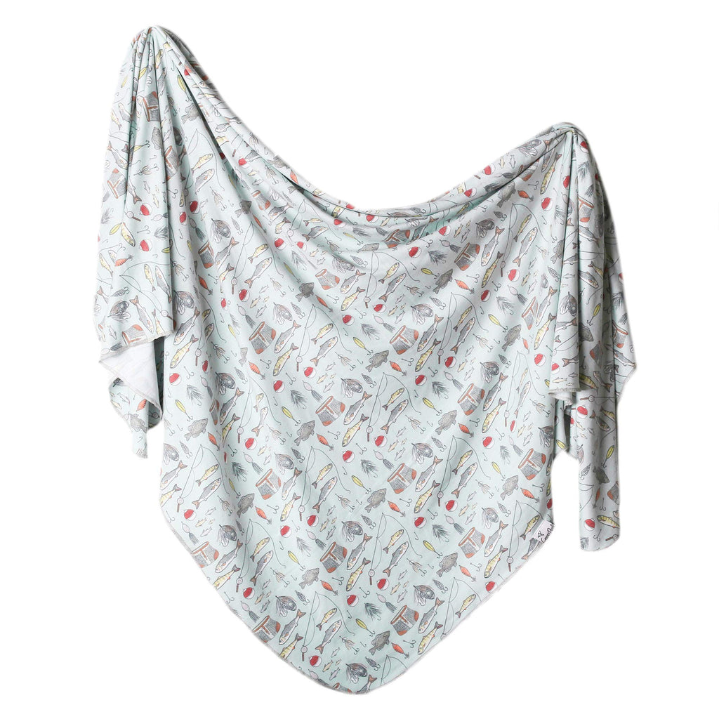 Buy now Copper Pearl Large Premium Knit Baby Swaddle Receiving Blanket Trout at indiglob india