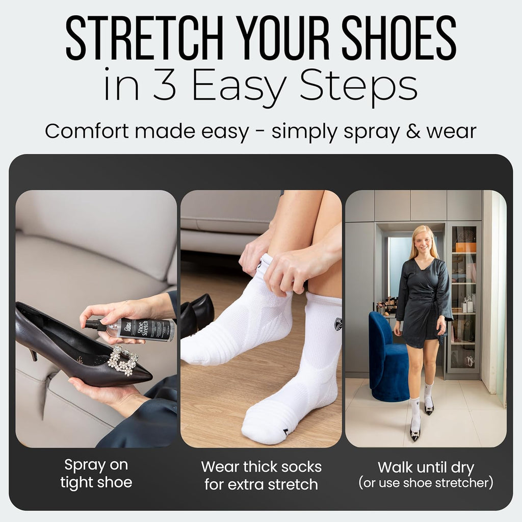 Buy now FOOTMATTERS Shoe Stretch Spray – Professional Shoe Stretcher - Softener for Leather, Suede, Nubuck, Canvas – 4 oz at indiglob india