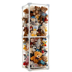 Stuffed Animal Storage Organizer, 58" Extra Large Zoo Cage for 80+ Plushies, Upgraded Quick-Lock Vertical Toy Holder for Kids Room & Playroom (White)