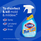 Buy now Clorox Plus Tilex Mold and Mildew Remover with Bleach, Spray Bottle, 32 Fluid Ounces, Unscented, Pack of 3 at indiglob india