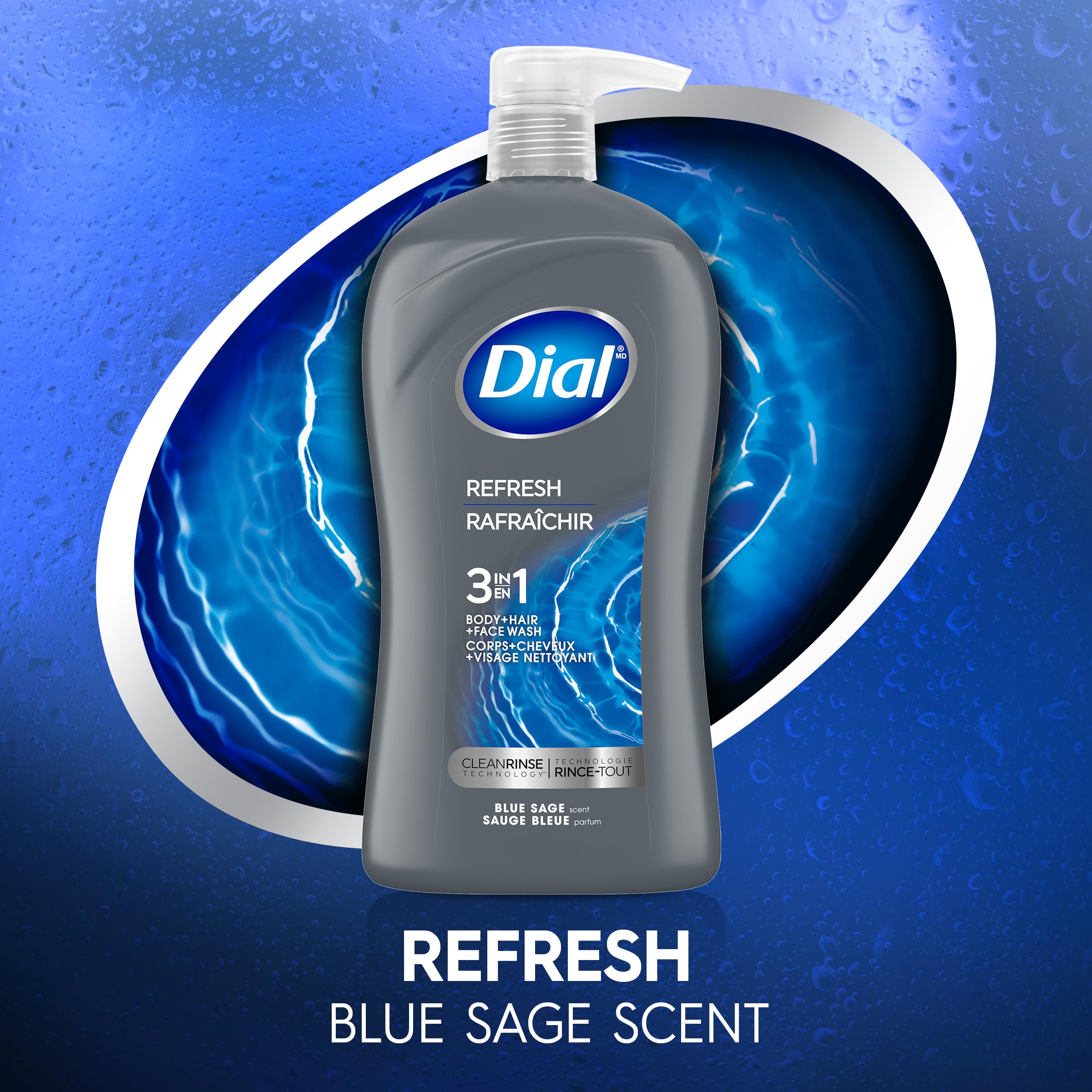 Buy now Dial Men 3in1 Body, Hair and Face Wash, Hydro Fresh, 32 fl oz at indiglob india