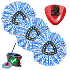 3 Heads + Base Spin Mop Replacement Head for Cedar RinseClean 2-Tank System