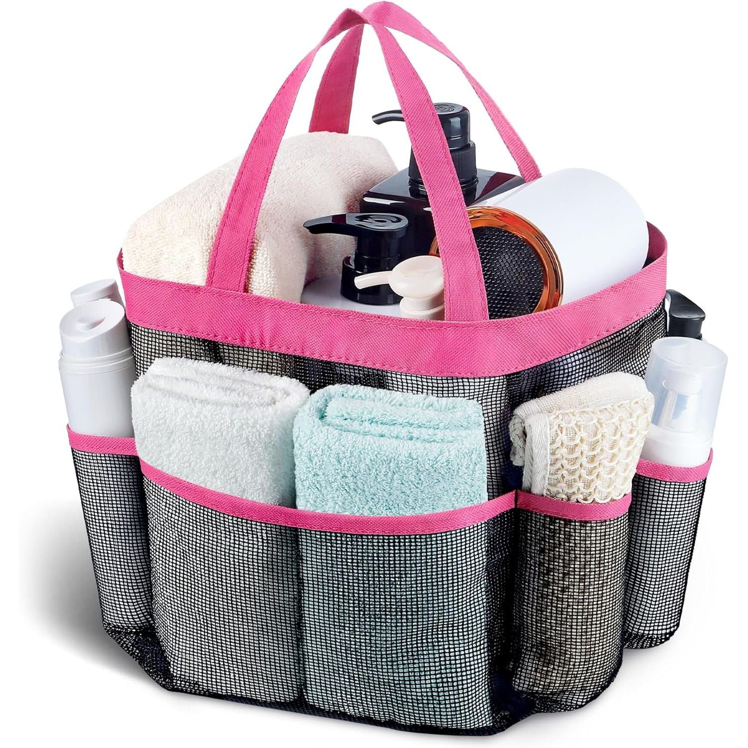 Buy now Attmu Mesh Shower Caddy Portable, Quick Dry Hanging Shower Tote Bag for College Dorm Room Essentials, Large Capacity Shower Caddy Dorm for Bathroom Gym Swimming Rose at indiglob india