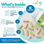 Bariatric Choice Once Daily Bariatric Multivitamin with Iron 45mg, 3 Months | 3-Mo Supply, Once Daily Easy-to-Swallow Capsule for Gastric Bypass & Sleeve Patients – High Potency Vitamins A, D, B12, More