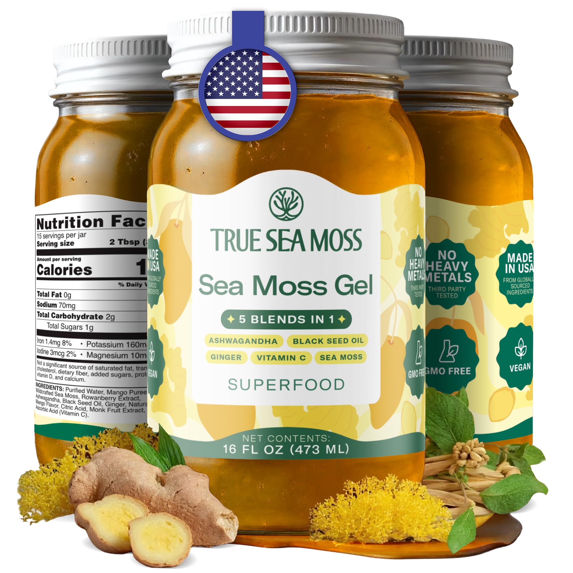 Buy now TrueSeaMoss Sea Moss Gel – Made in USA – Wildcrafted Seamoss, Fruits & Jarred Vegetables – Pineapple, Pack of 1 (Labels may Vary) Ashwagandha 16 Fl Oz (Pack of 1) at indiglob india
