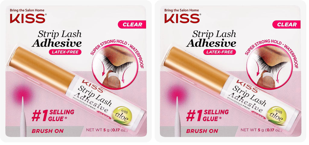 Buy now KISS Lash Adhesive, Lash Glue, 24hr Strip Eyelash Adhesive, Clear, Includes Lash Adhesive, Long Lasting Wear, Can Be Used with Strip Lashes and Lash Clusters 0.17 Ounce (Pack of 2) Clear at indiglob india