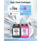 64XL Ink Cartridges Black/Color Combo Pack Replacement for HP Ink 64 for HP 64 Ink 64XL Work with HP Envy Photo 7855 7858 7155 7120 6252 6255 6258 7164 7864 Tango Tango X Printer (1 Black, 1 Color)