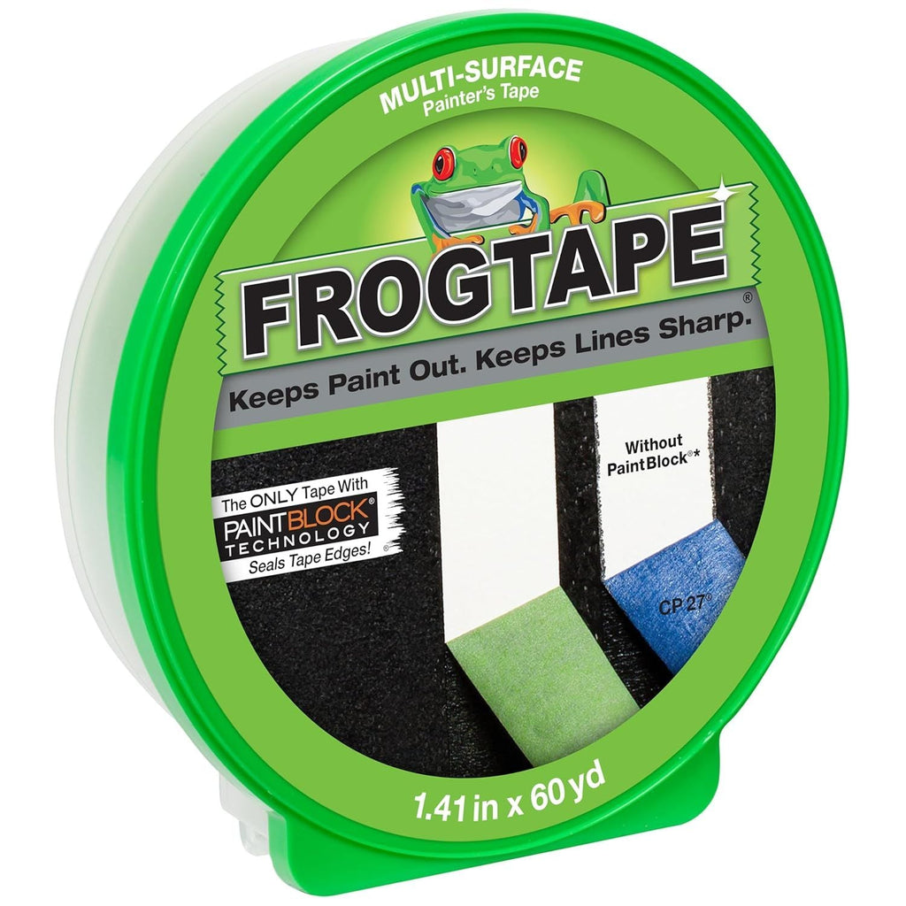 Buy now FrogTape Multi-Surface Painters Tape with PAINTBLOCK, 1.5 Inch Wide (1.41 In. x 60 Yds), Medium Adhesion, Green, 1 Roll (1358465) 1 Roll, 1.14” x 60 yds at indiglob india