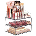 Vtopmart 5 Tier Clear Makeup Organizer with 6 Drawers | Smart Storage Layout, Clear for Better Visibility, Stackable, Large Capacity, for Makeup Lipstick Brush Skincare