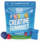TASTY GAINS Kids & Teen Creatine Gummies with Vitamin B12 for Advanced Growth Support, Youth Sports Performance & Cellular Muscle Hydration Chewables, Ages 5+ (Strawberry, 60 Count)
