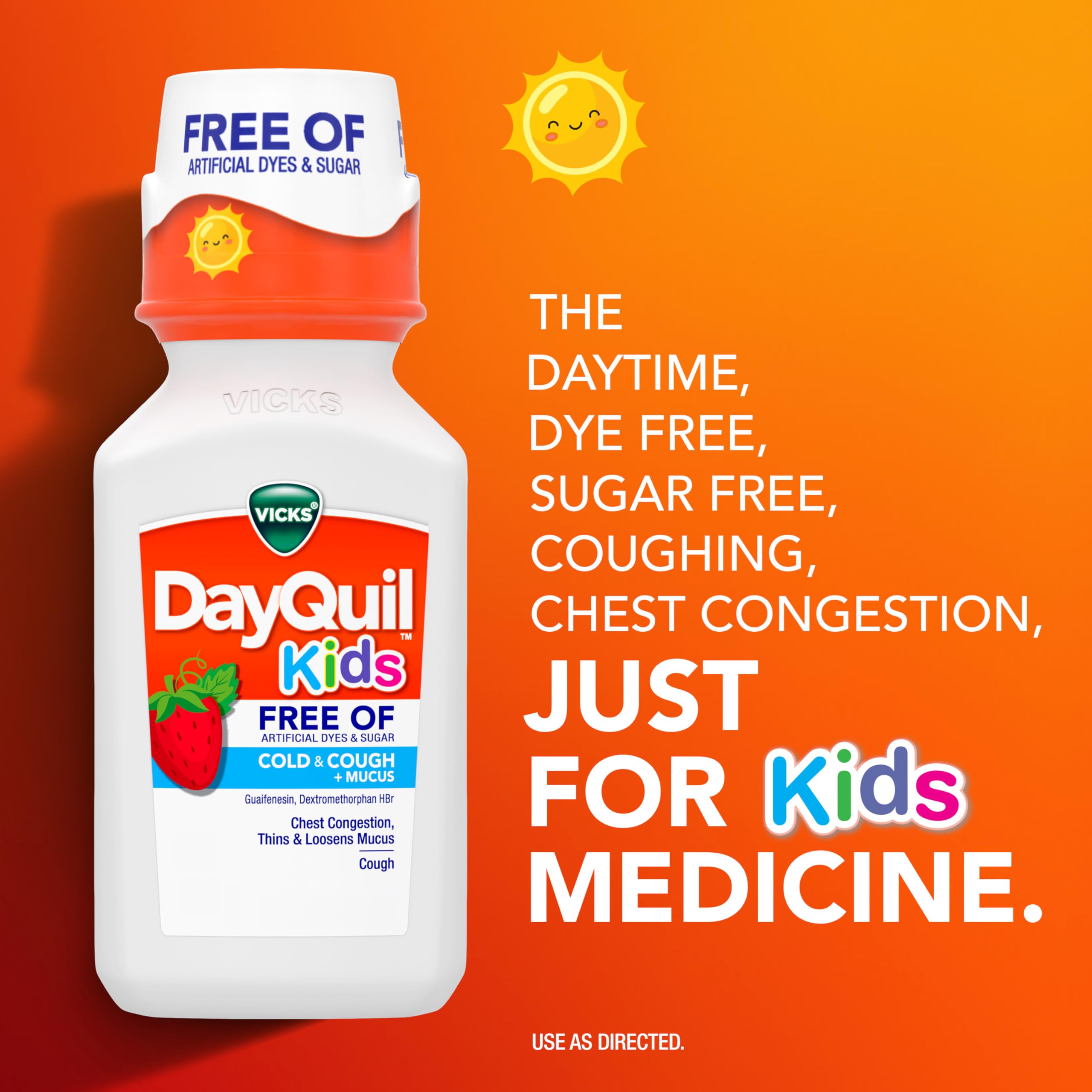 Buy now VICKS Kids DayQuil & NyQuil Cold & Cough Relief Liquid Co-Pack, Free of Artificial Dyes & Sugar, Multi-Symptom Relief of Cough, Sneezing, Runny Nose, Mucus, and Chest Congestion, for Ages 6+, 2x6oz at indiglob india
