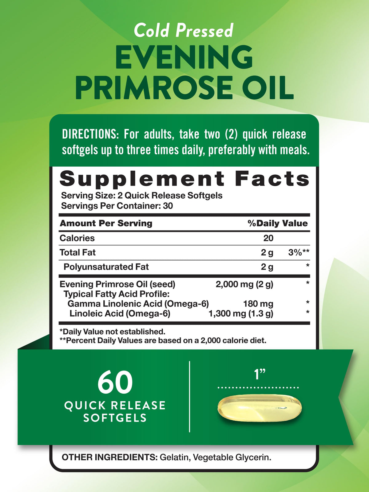 Nature's Truth Evening Primrose Oil Softgels | Cold Pressed