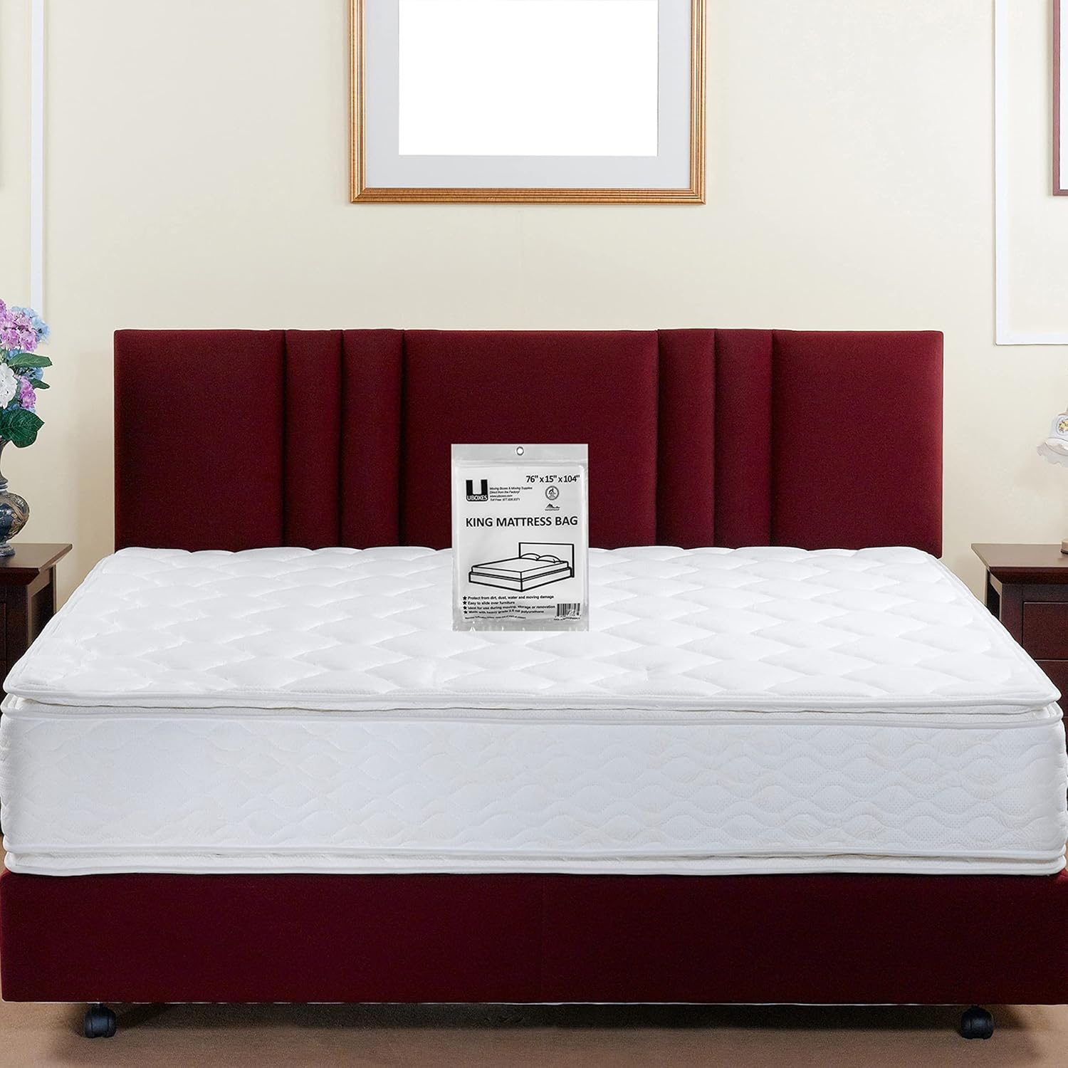 Buy now uBoxes Moving Supplies King Mattress Cover/Bag 76" x 15" x 104", Clear at indiglob india