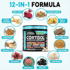 Clean Nutra Cortisol Supplements For Women | Maca Root Ashwagandha Cortisol Detox Manager Reducer + Slippery Elm Fenugreek Lions Mane Shilajit Rhodiola Sea Moss Tongkat Ali Cordyceps Ginseng Beet Root