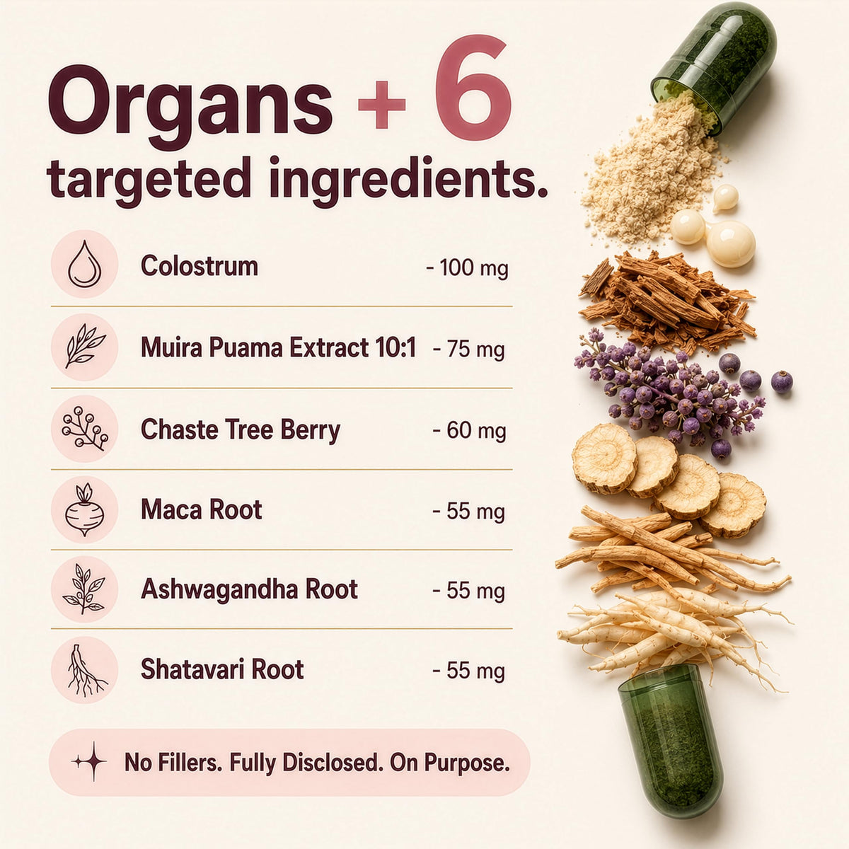 Beef Organ Supplement for Women, 11-in-1 Grass-Fed with Liver & Muira Puama