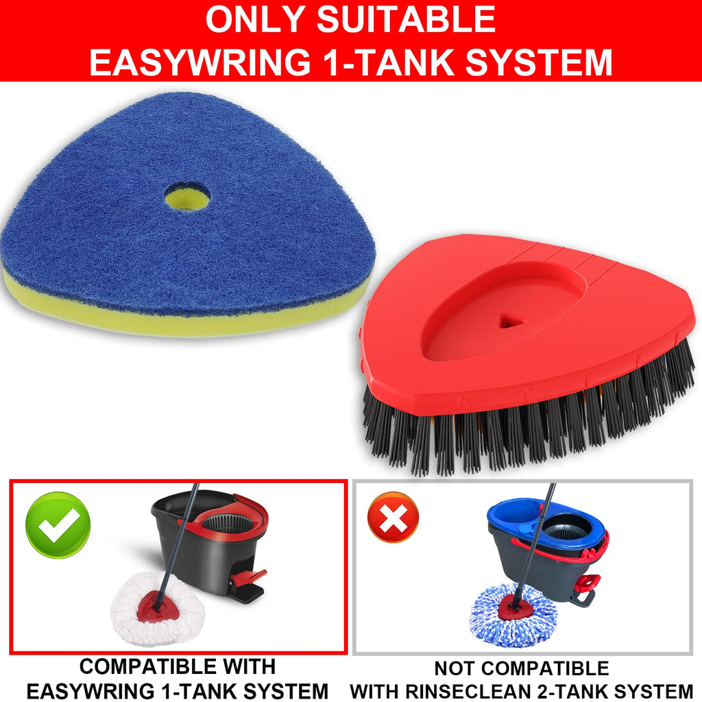 Spin Mop Replacement Head Compatible with O Cedar EasyWring 1 Tank,Scrubber Heads,Scrub Brush Attachment for Bathroom,Kitchen and Various of Hard Floors