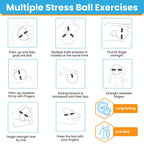 FlintRehab Premium Hand Exercise Balls - Set of 4 for Carpal Tunnel Stress/Pain Relief, Stress Balls for Kids & Adults, Squeeze Balls for Hand Therapy/Arthritis - Hand Squeezers for Strength