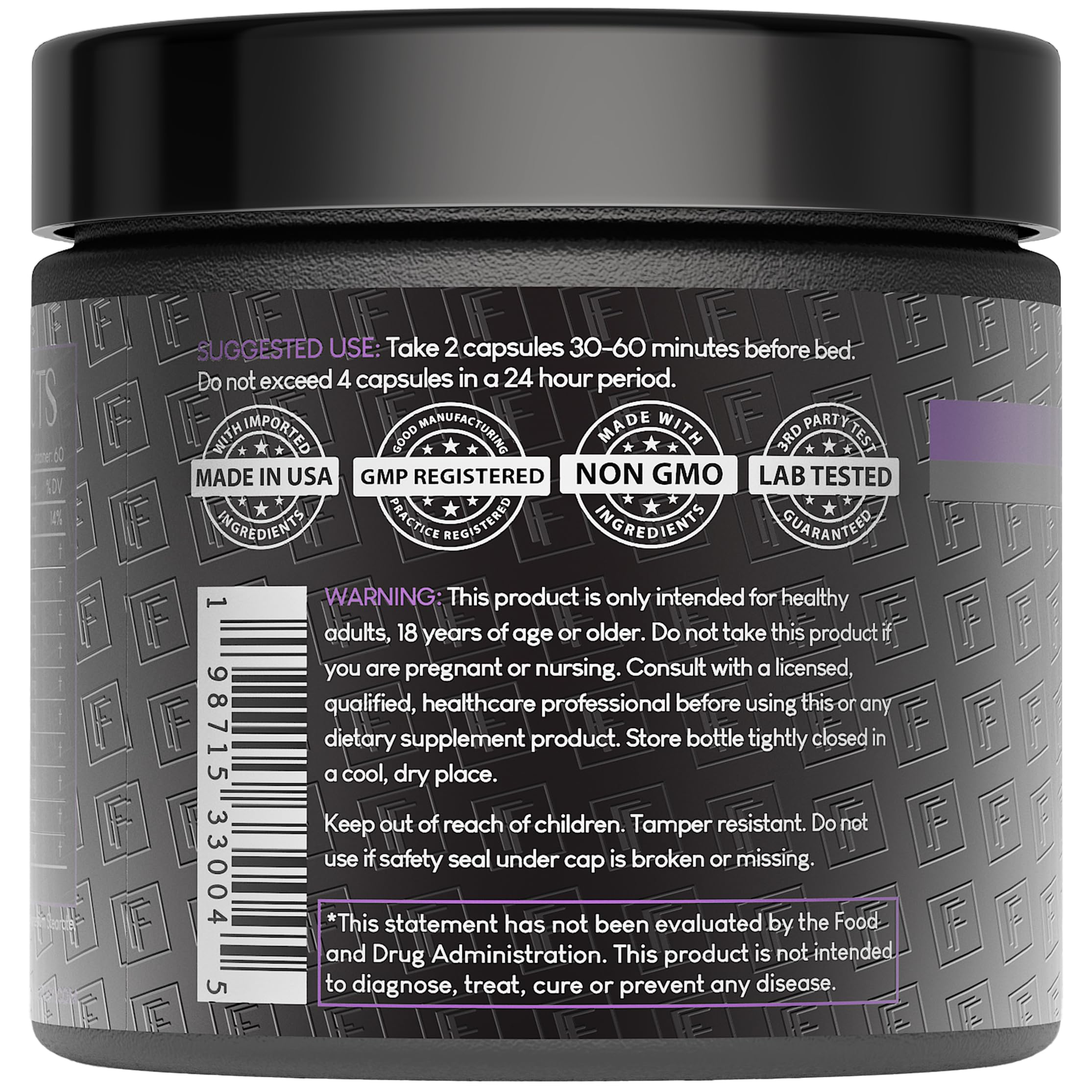 Formulation Factory The Night Before Magnesium Glycinate Sleep Aid, 10-in-1 Sleep Supplement with Melatonin 4mg, L-Theanine, Lemon Balm, Tart Cherry, Relaxation, Recovery, Sleep Support, 120 Capsules