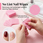 MAQIHAN 600 Lint Free Nail Wipes - Pink Nail Polish Remover Wipes Lint Free Nail Wipes Pads for Gel Nails No Lint Nail Glue Wipes Eyelash Extensions Toallitas Para Uñas Sin Pelusa Nail Supplies