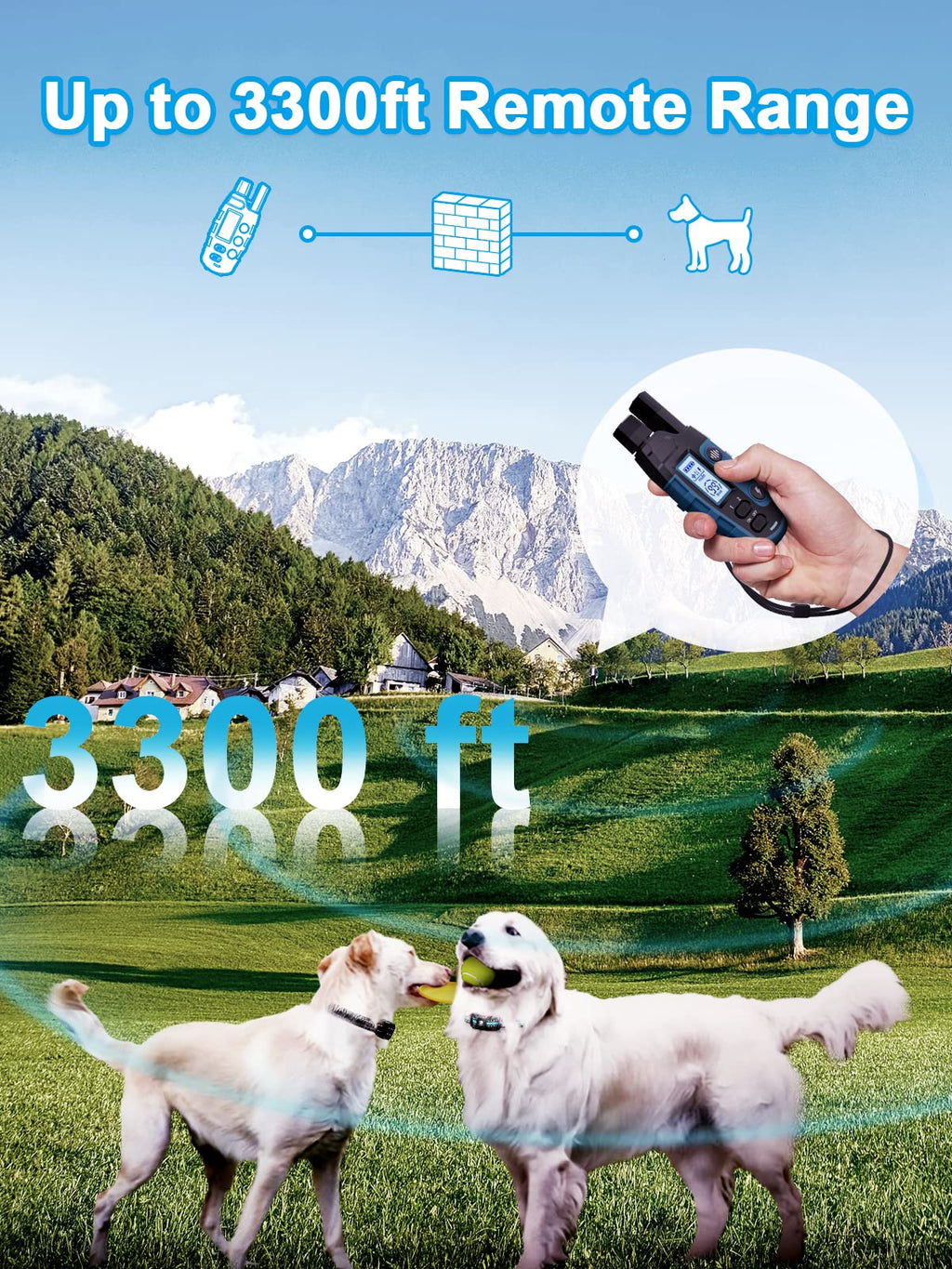 Buy now Bousnic Dog Shock Collar 2 Dogs (5-120Lbs) - 3300 ft Waterproof Training Collar for Dogs Large Medium Small with Rechargeable Remote, Beep (1-8) Vibration (1-16) and Humane Shock (1-99) Modes at indiglob india