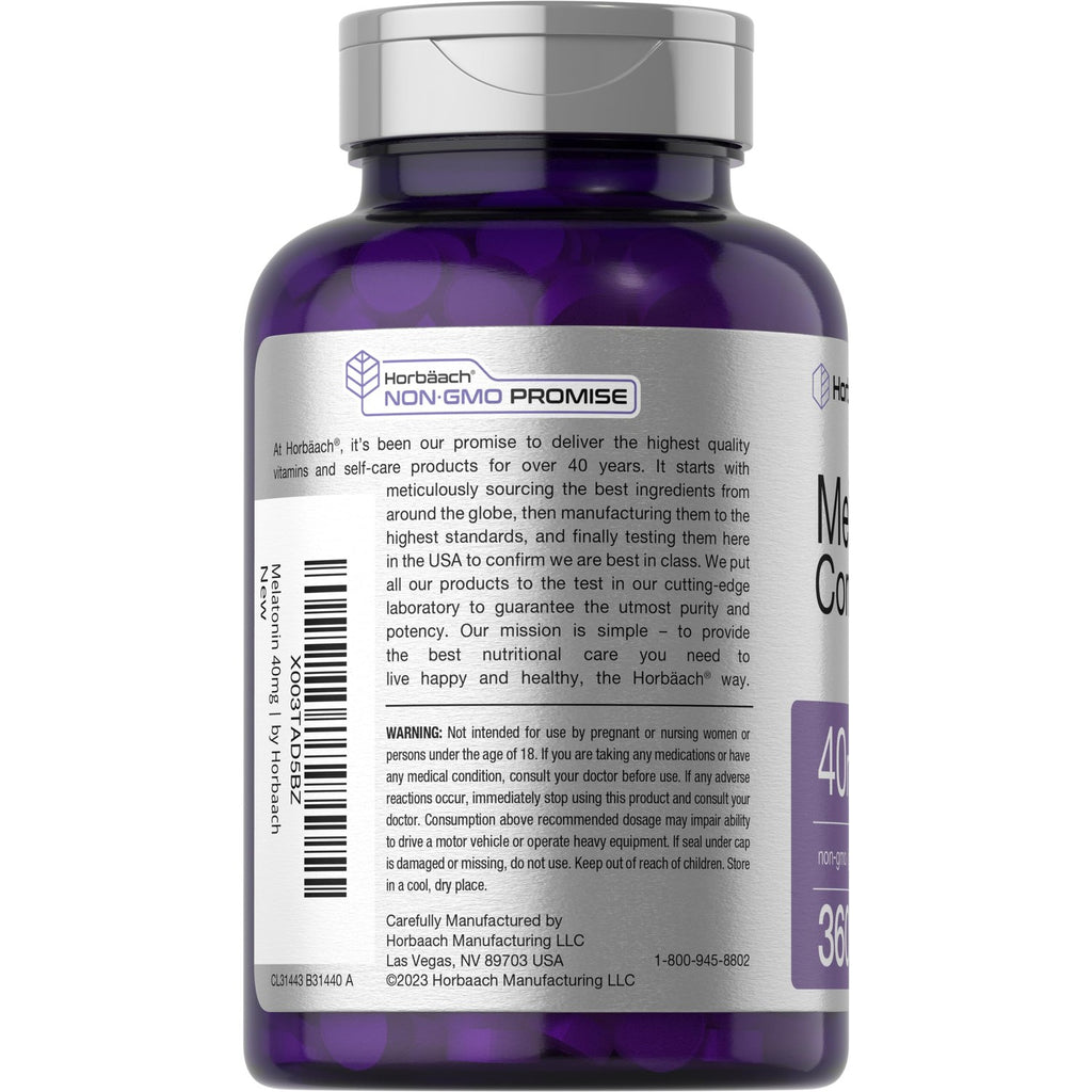 Horbäach Melatonin 40mg Complex | 360 Fast Dissolve Tablets