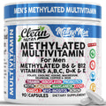 Methylated Multivitamin for Men with Vitamin B12 B6 Choline Magnesium Selenium CoQ10 Iodine Manganese Iron Boron Copper Thiamin Riboflavin Biotin Probiotics Omega 3 | Vegetarian Capsules Mens Vitamins