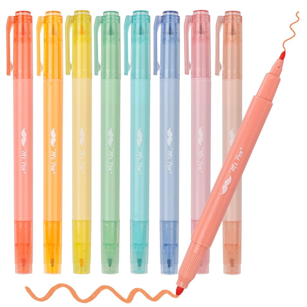 Mr. Pen- Dual Tip Bible Highlighters, 8 Pack, Pastel Colors