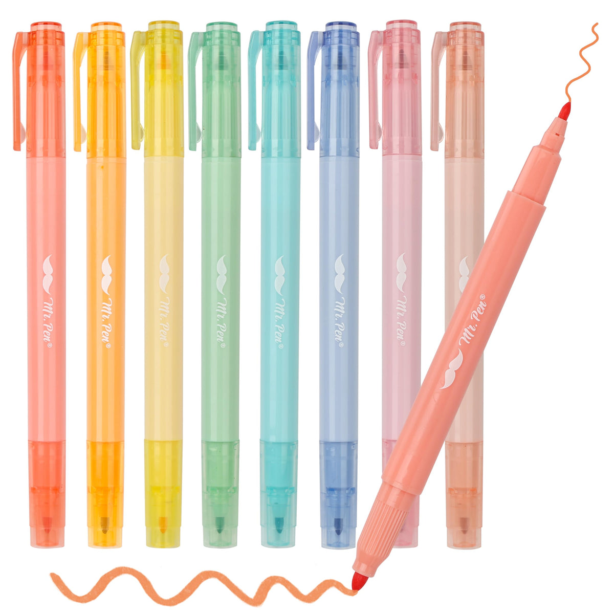 Mr. Pen- Dual Tip Bible Highlighters, 8 Pack, Pastel Colors