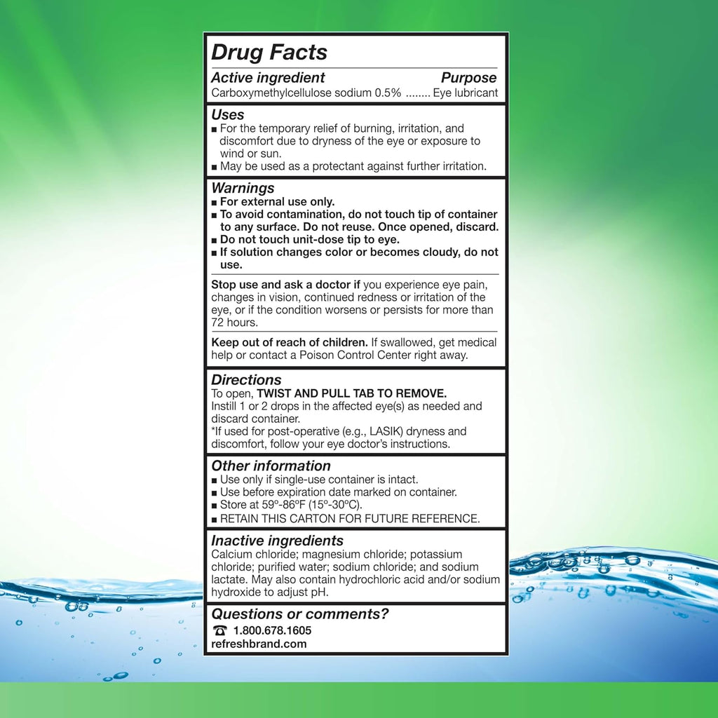 Buy now Refresh Plus Lubricant Eye Drops, Preservative-Free, 0.01 Fl Oz Single-Use Containers, 50 Count, Packaging May Vary at indiglob india