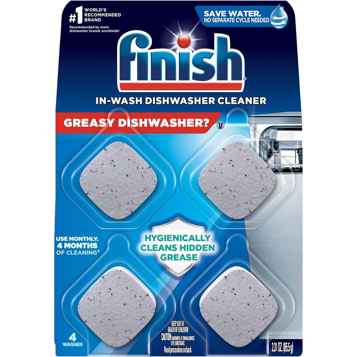 Buy now Finish Dishwasher Cleaner Tablets, Deep Cleans Hidden Grease & Grime, Fights Odors, No Extra Wash Cycle, Helps Maintain Dishwasher, 12 Month Supply, 12 Count 4 Count (Pack of 1) at indiglob india