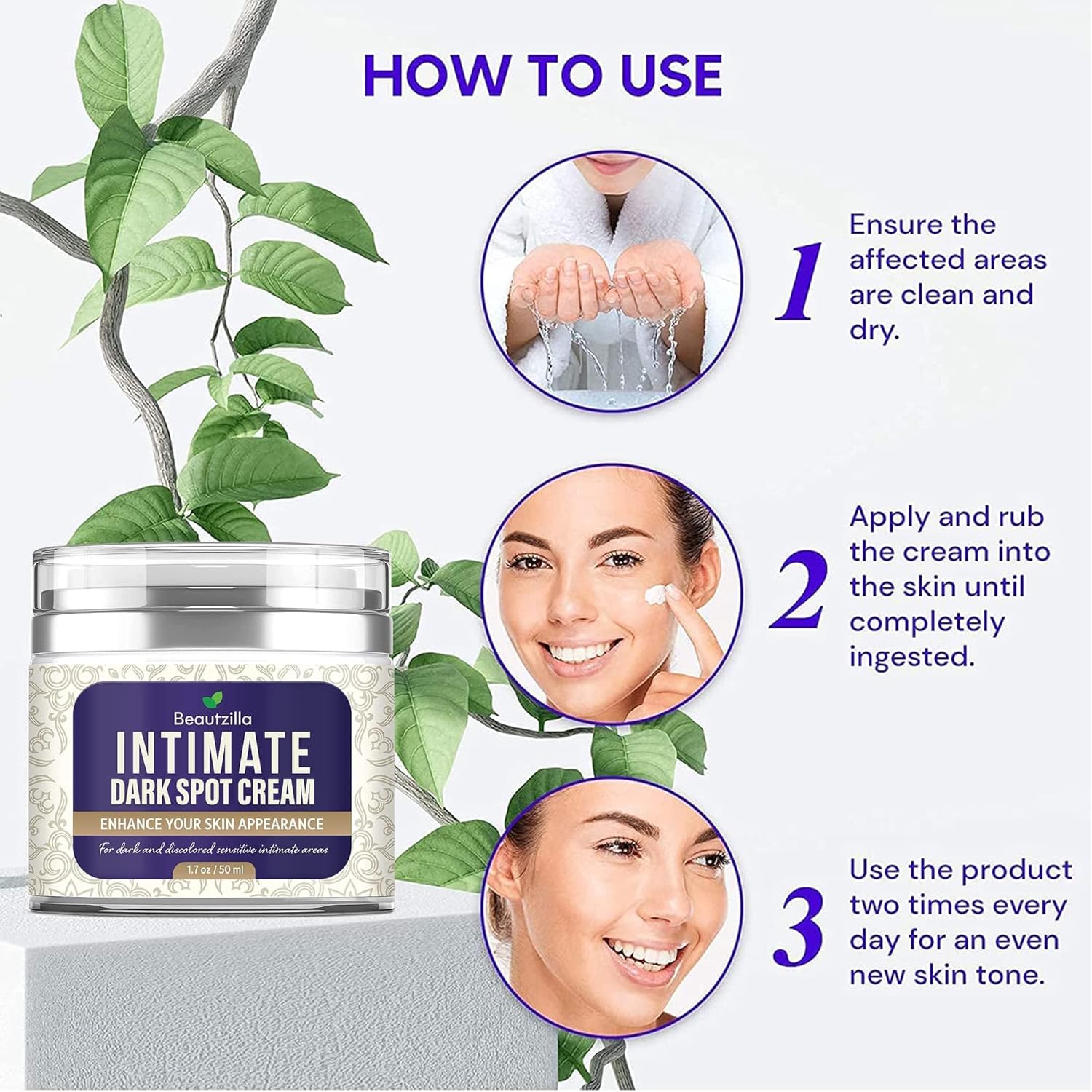 Buy now Beautzilla Intimate Area Dark Spot Corrector with Instant Results for Knees, Elbows, Underarms, and Thighs, White, 1.7 Fl Oz (Pack of 1) at indiglob india