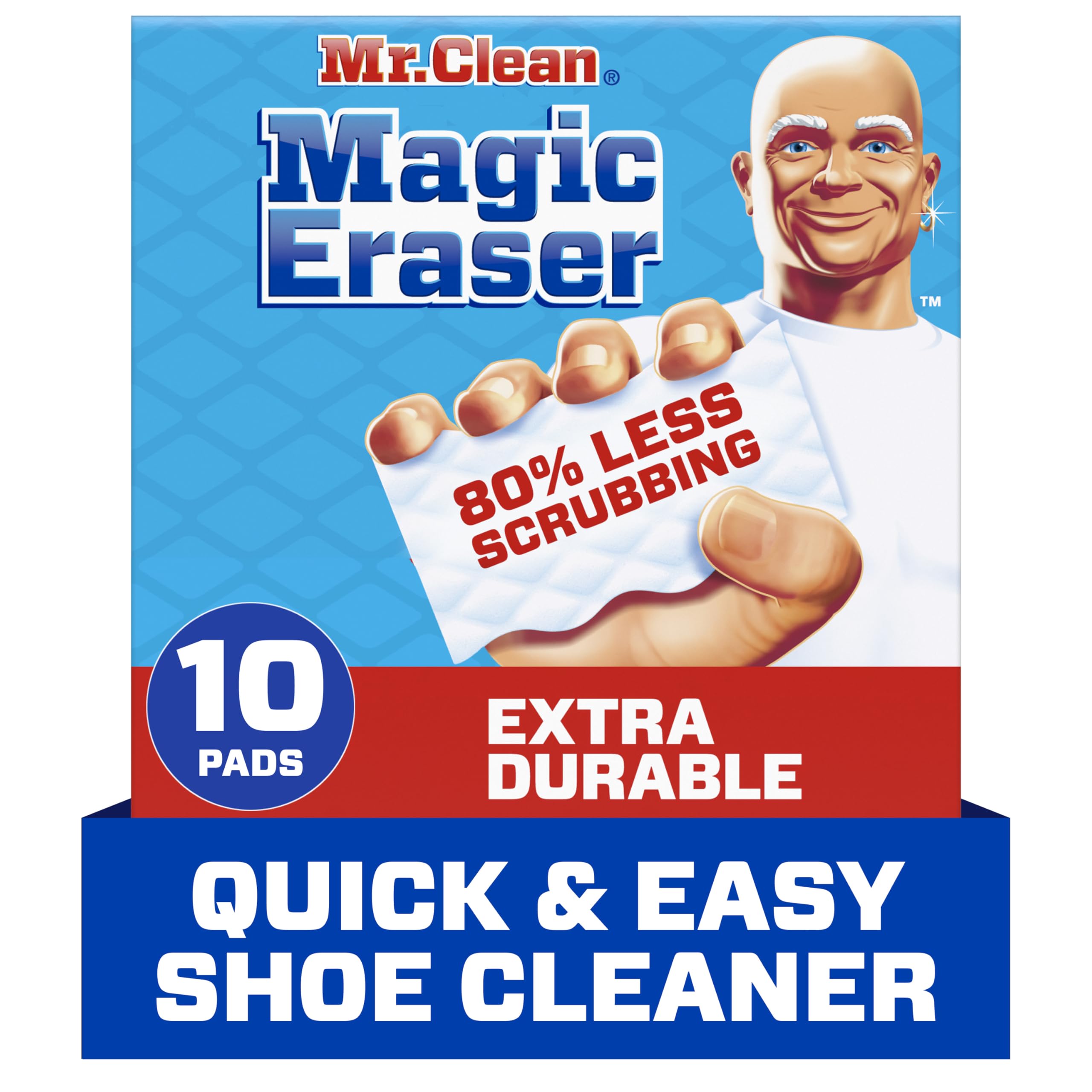 Buy now Mr. Clean Magic Eraser Sponge, All Purpose Cleaner, Cleaning Scrubber, Wall Cleaner, Sneaker Cleaner, Kitchen, Bathroom, Shower Cleaning Supplies, Melamine Sponge, Cleaning Pads, Extra Durable, 10ct Original Version 10 Count (Pack of 1) at indiglob india