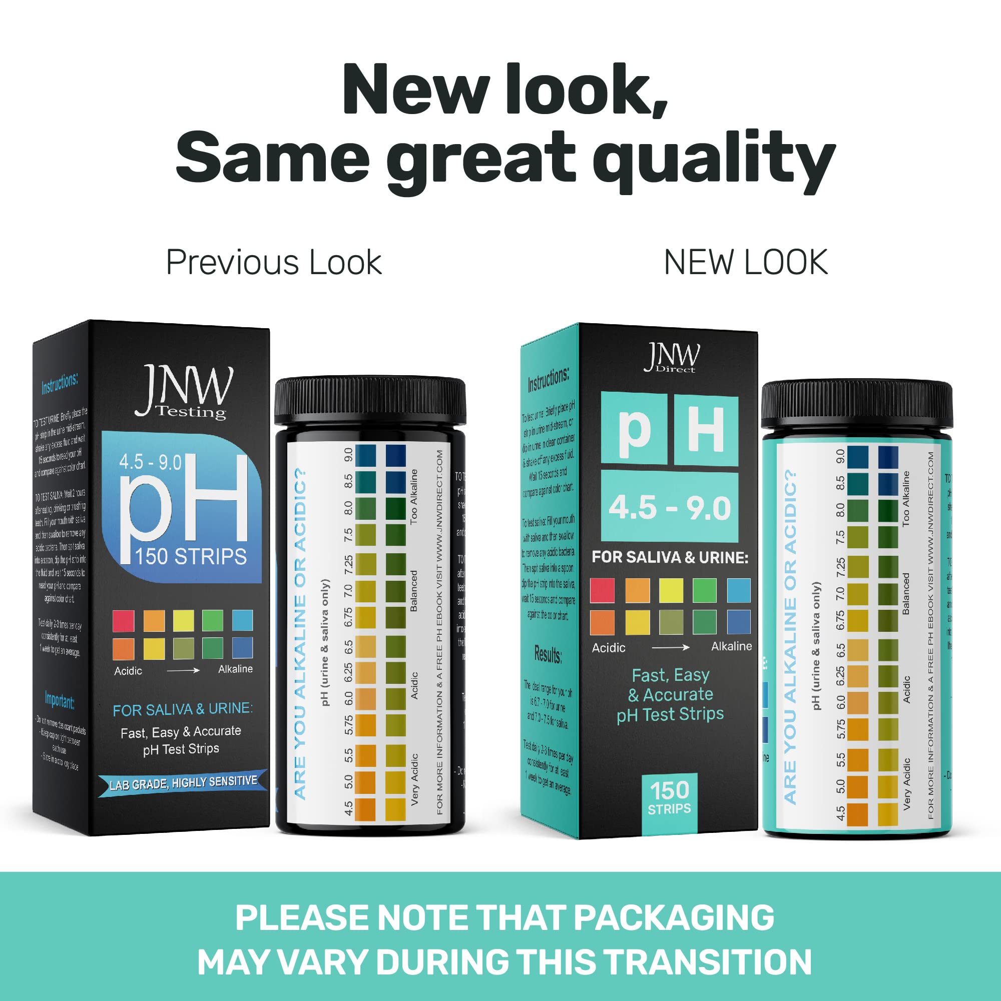 Buy now pH Test Strips for Urine and Saliva - 150 Litmus Paper pH Test Strips with Ebook, Quick & Easy pH Level Testing from 4.5-9.0, Ultimate Acidity Test Kit from JNW Direct at indiglob india