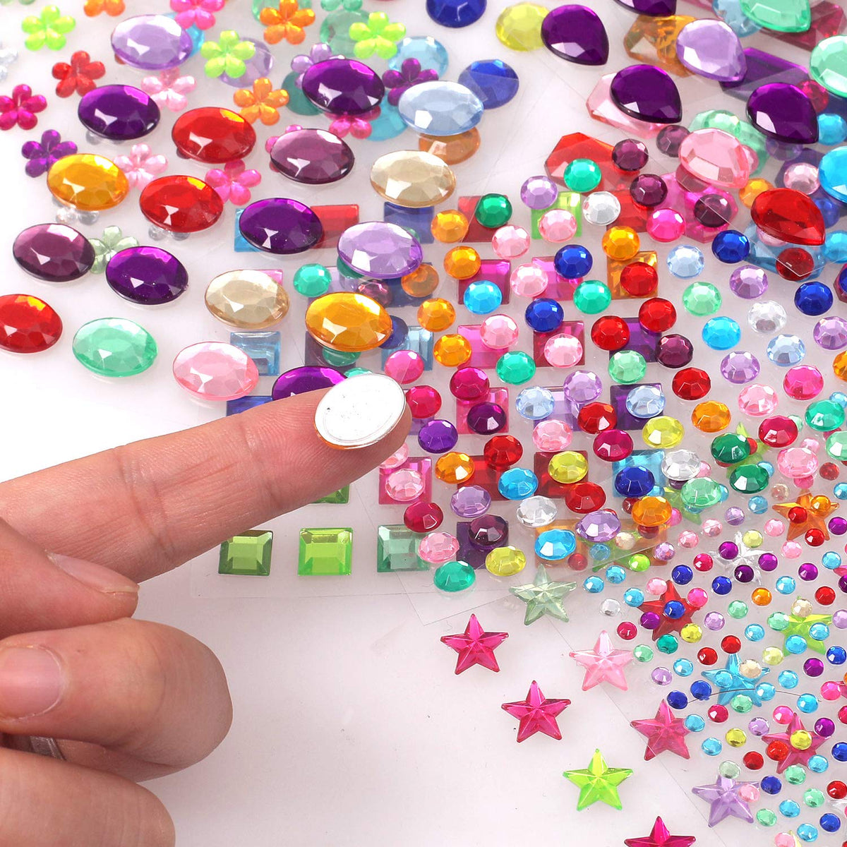 1782pcs Gem Stickers, Self Adhesive Rhinestones Stick on Jewel for Crafts