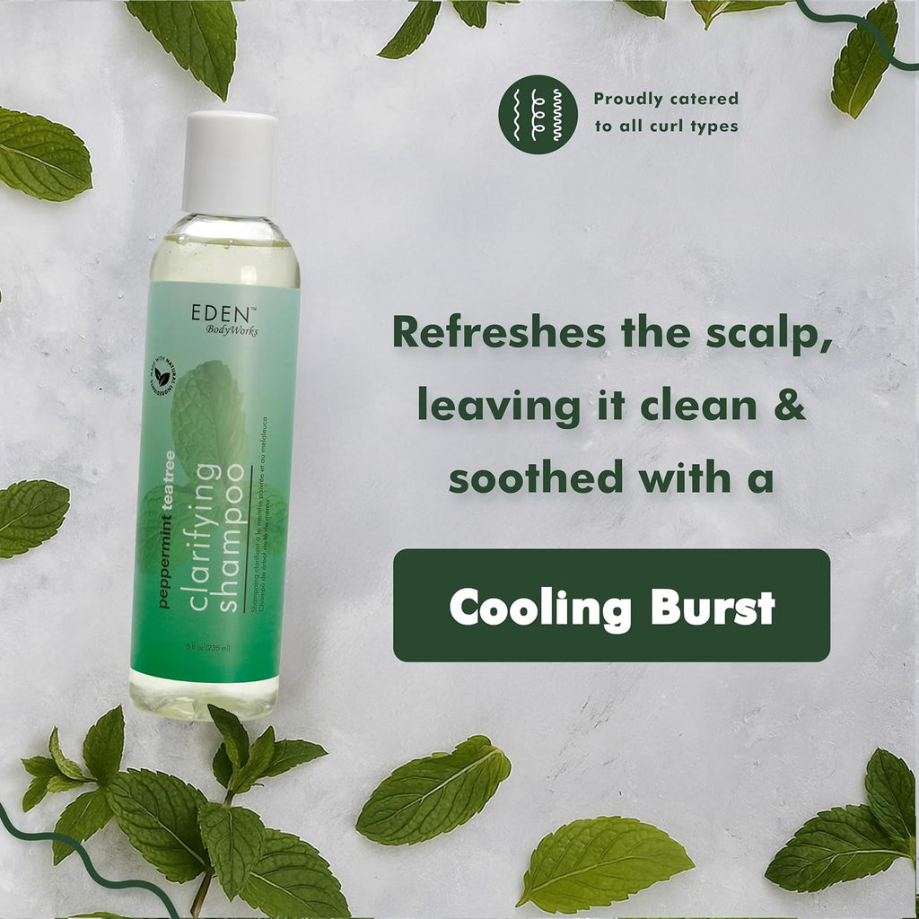 Buy now EDEN BodyWorks Peppermint Tea Tree Shampoo | Clarifying Shampoo for Curly Hair | Perfect for Build Up Cleansing | 8oz at indiglob india