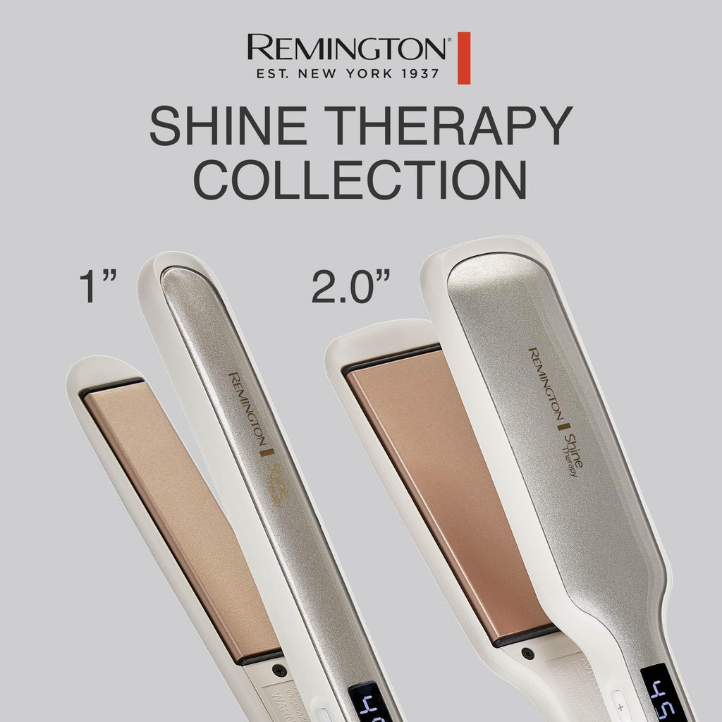 Remington Shine Therapy 1 Inch Hair Straightener, Argan Oil & Keratin | Keratin ceramic plates deliver smooth results; this flat iron reduces frizz for ideal hair styling.