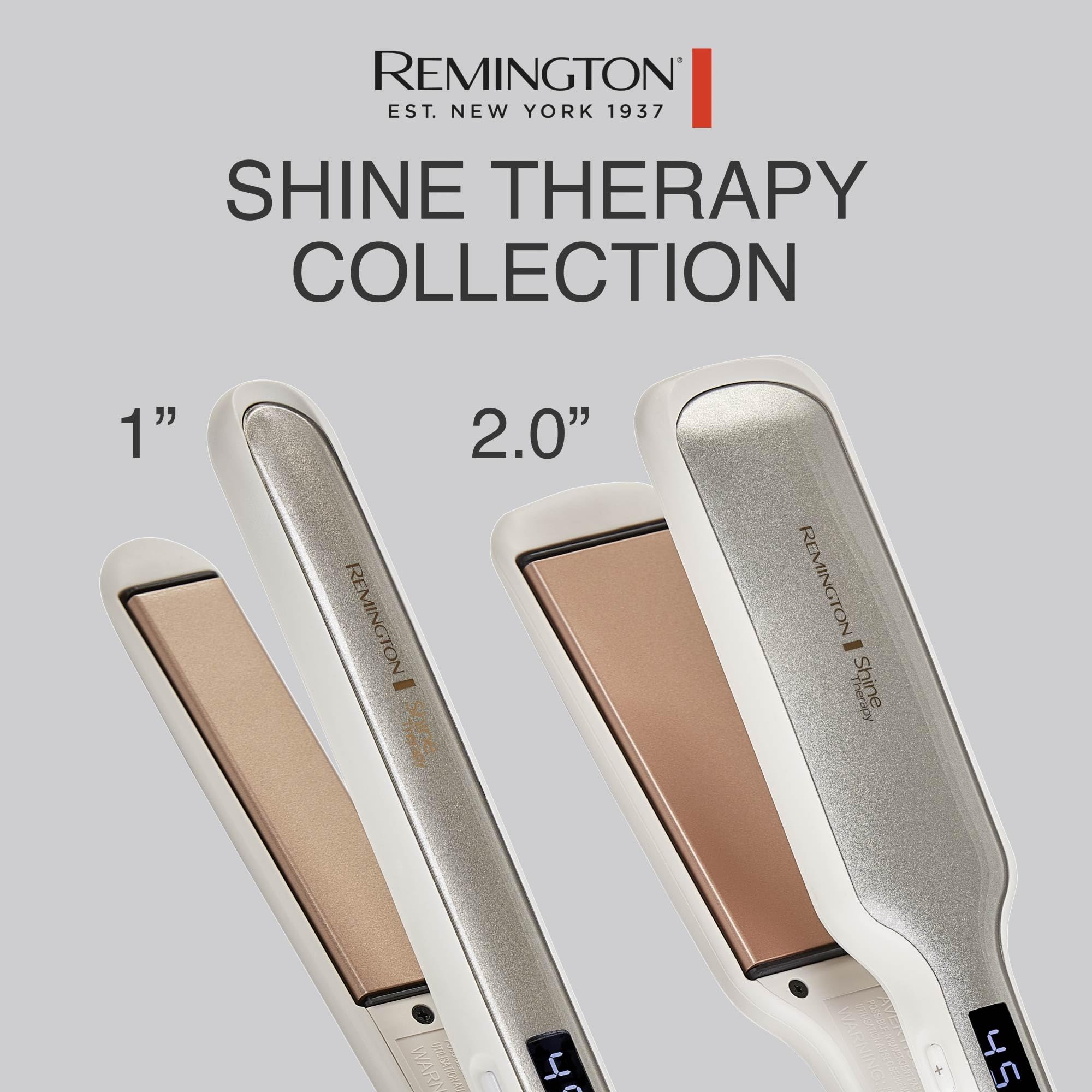 Remington Shine Therapy 1 Inch Hair Straightener, Argan Oil & Keratin | Keratin ceramic plates deliver smooth results; this flat iron reduces frizz for ideal hair styling.